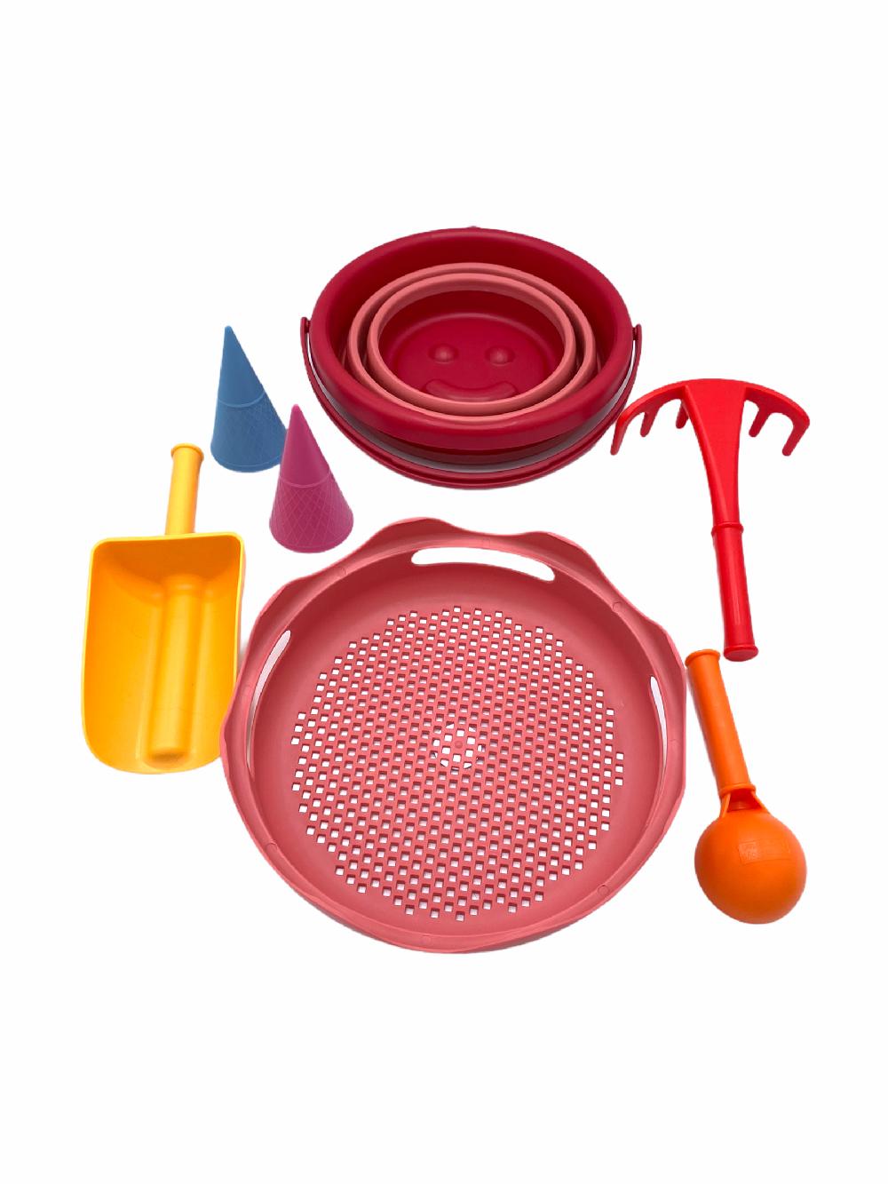 babymarkt 7in1 Sand Toys Falteimer-Set rot Online