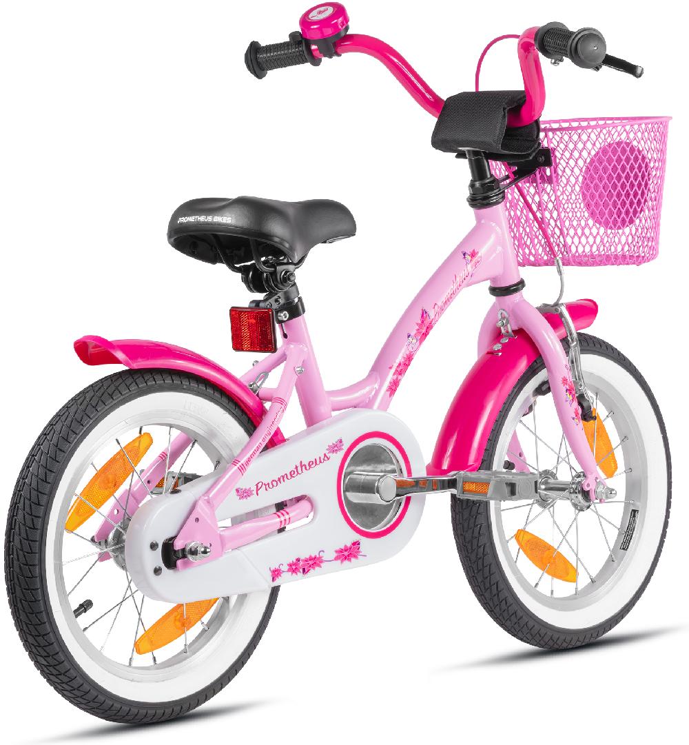 babymarkt Kinderfahrrad 14" mit Stützräder rosa-weiß im Angebot