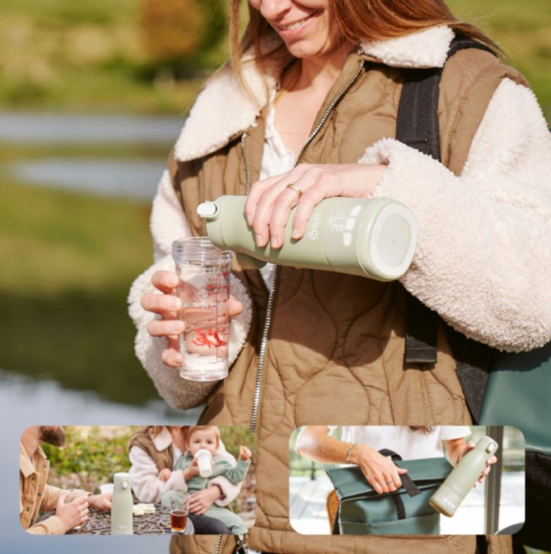 babymarkt Flaschenwärmer Moov & Feed für unterwegs sage green Super Rabatt