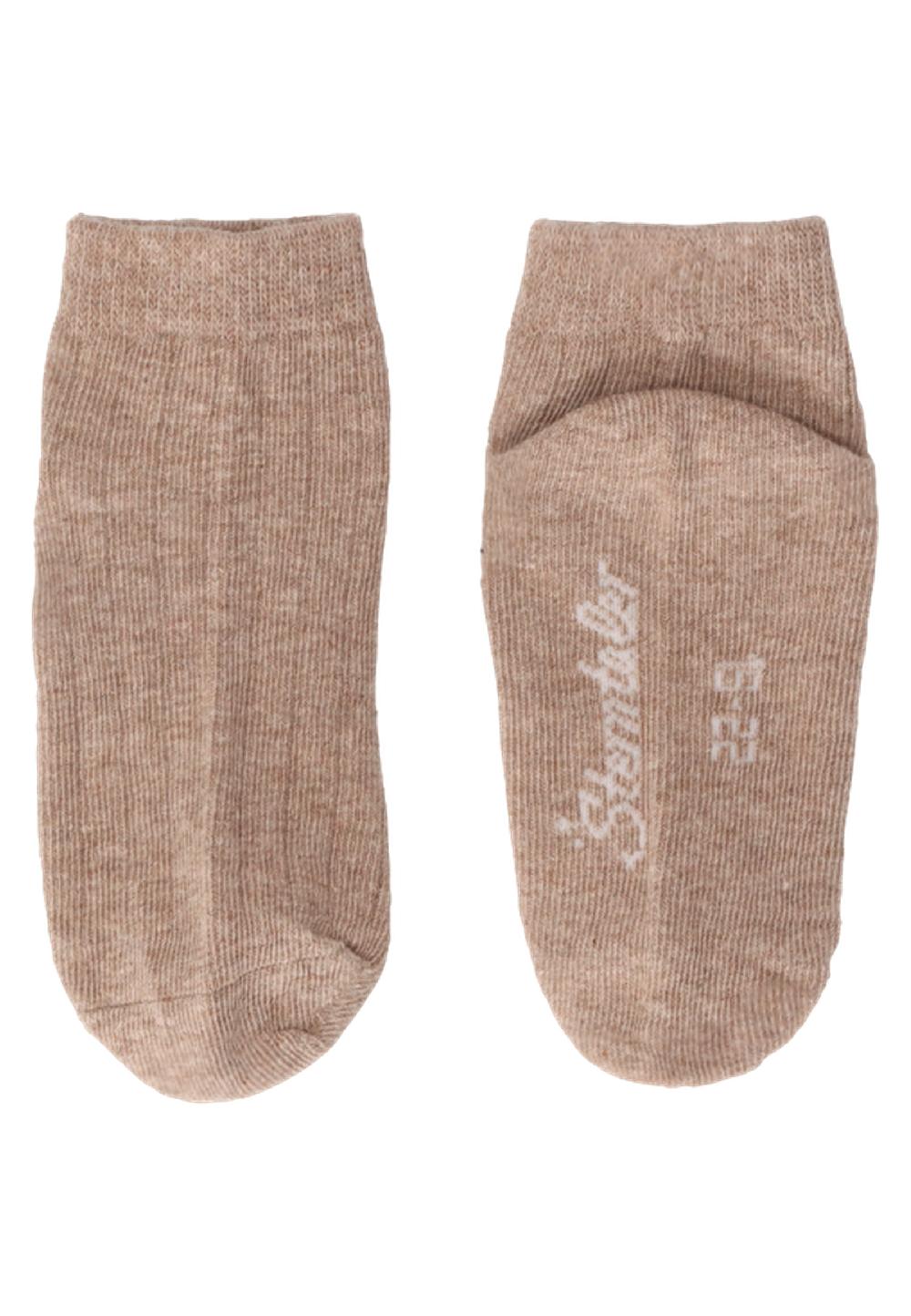 babymarkt Kurz-Socken 3er-Pack Rippe braun melange Auslauf