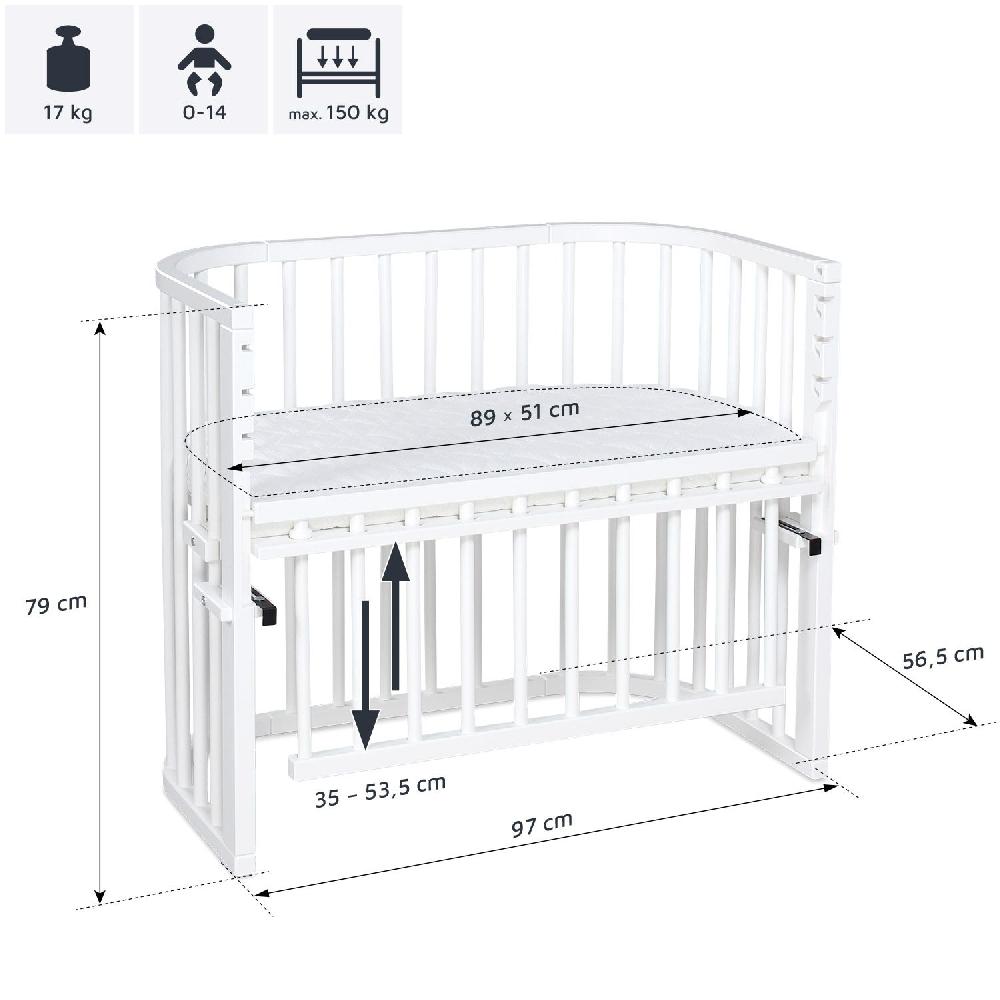 babymarkt Maxi Beistellbett Comfort Plus weiß lackiert Jubiläumsangebot