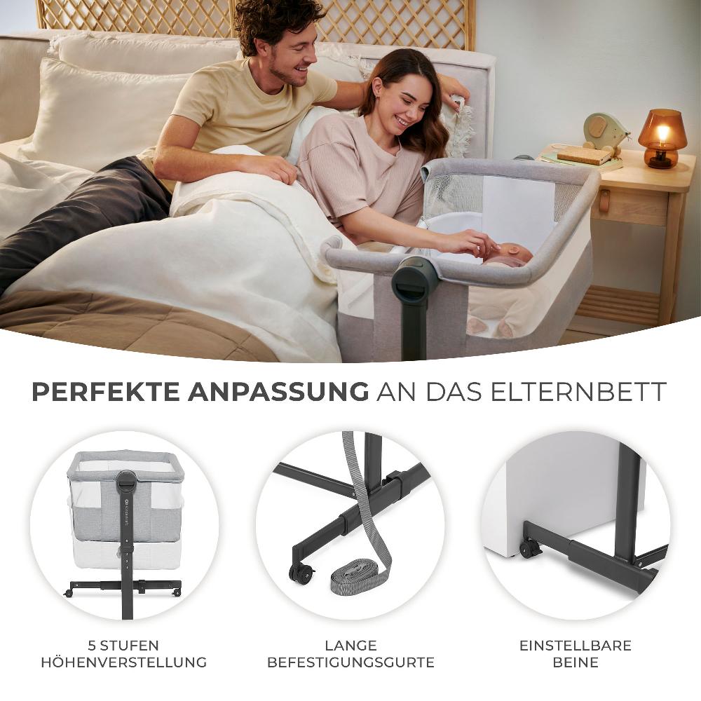 babymarkt Beistellbett NESTE UP 2 light grey Kostenlose Rückgabe