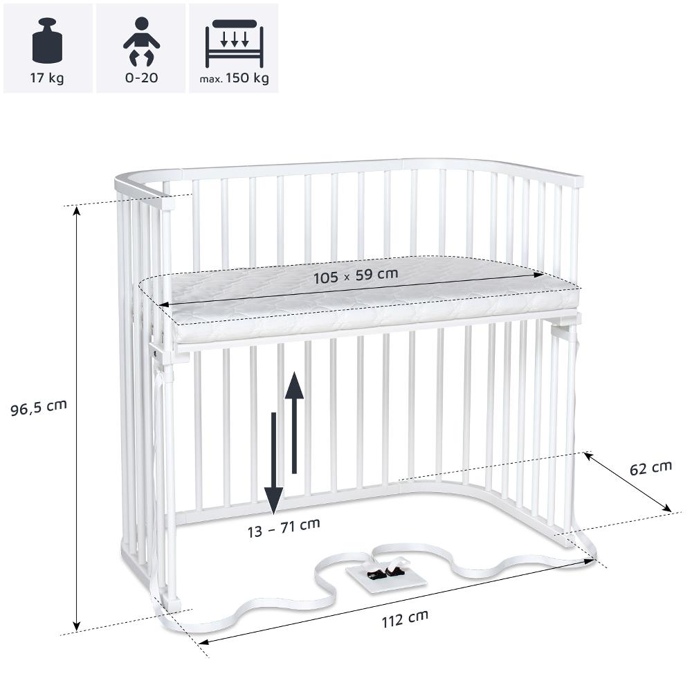 babymarkt Beistellbett Boxspring XXL weiß Letzte 2 Tage