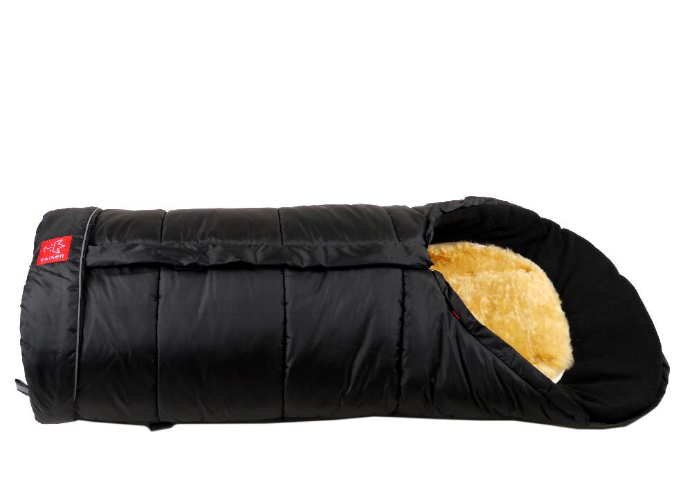 babymarkt Fußsack SHEEPY mit Lammfelleinlage schwarz Fabrikladen