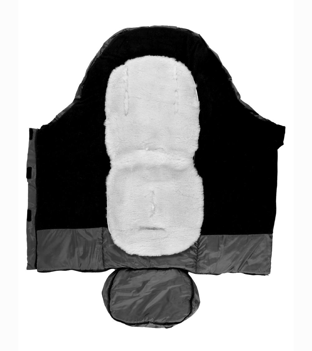 babymarkt Fußsack SHEEPY mit Lammfelleinlage schwarz Fabrikladen