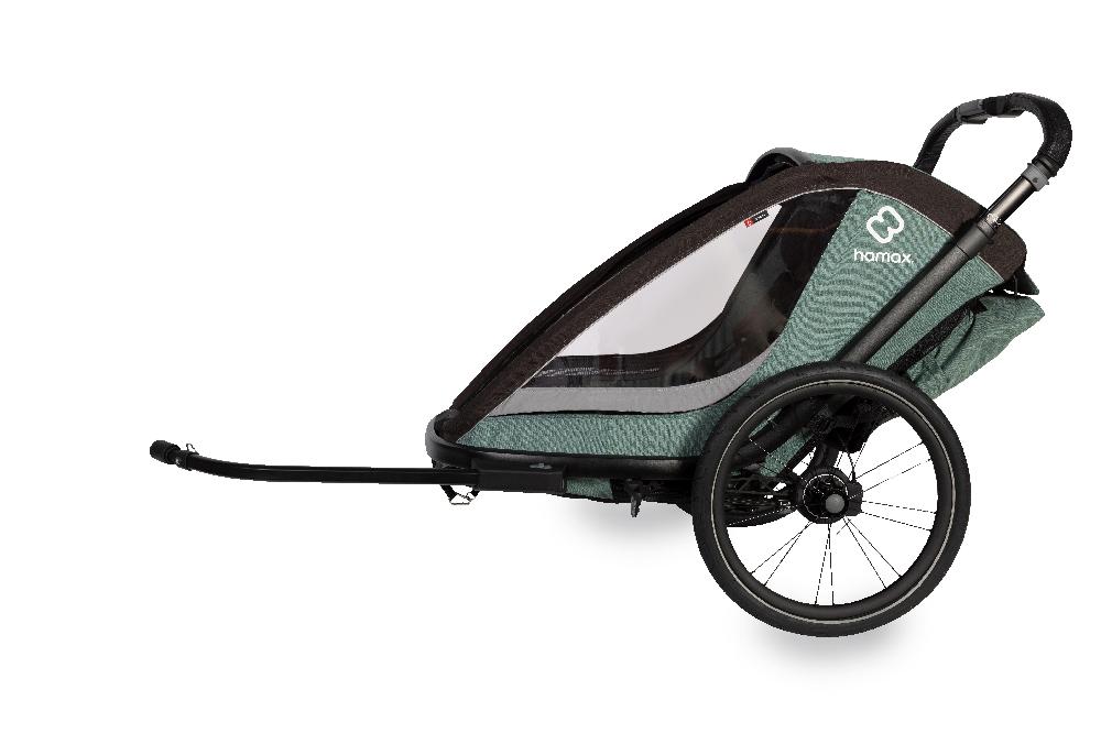 babymarkt Kinderfahrradanhänger Cocoon Zweisitzer green/black inkl. Jogger Rad und Babysitz Günstig kaufen