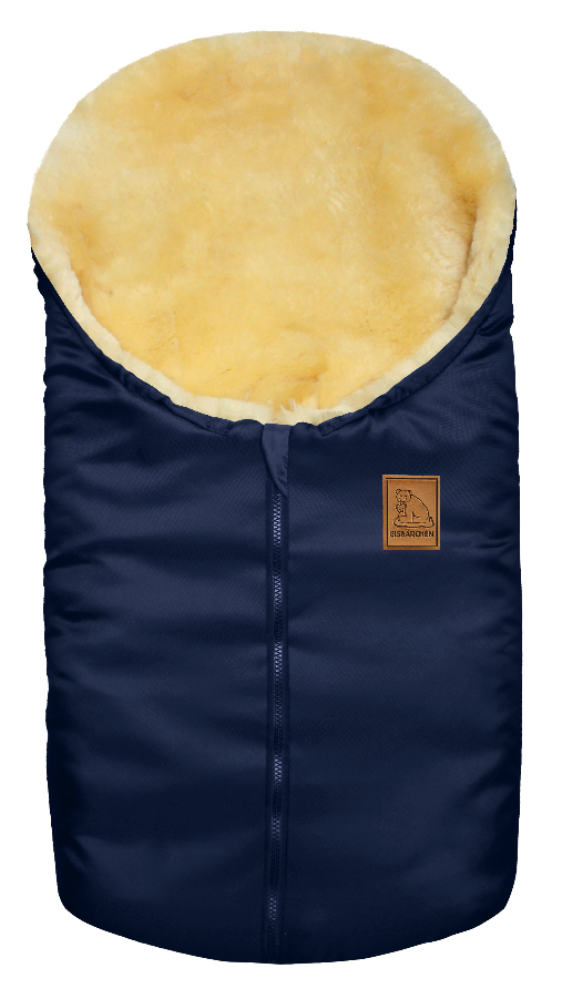 babymarkt Kleiner Lammfellfußsack Eisbärchen marine Tiefpreis