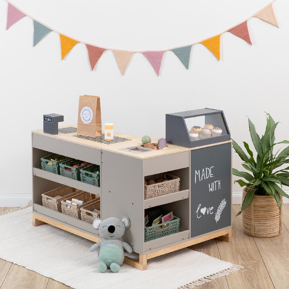 babymarkt Kaufladen Bollea warmgrau/natur Kostenloser Versand