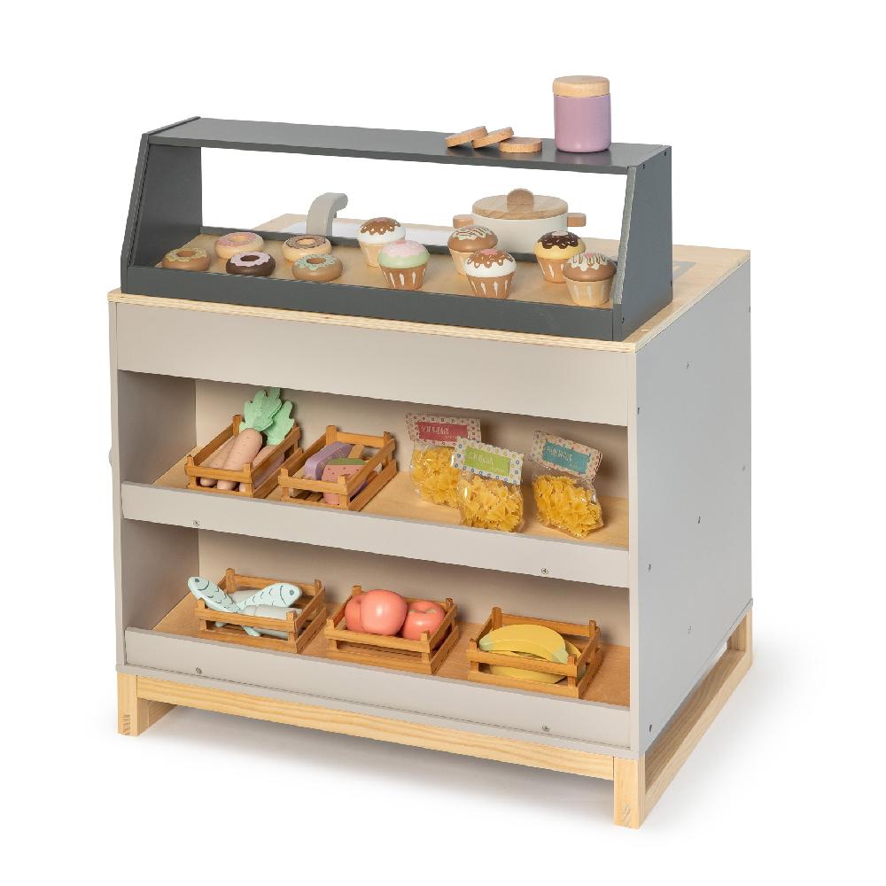 babymarkt Spielküche & Shop Prunus warmgrau/natur Zeitlich begrenztes Angebot