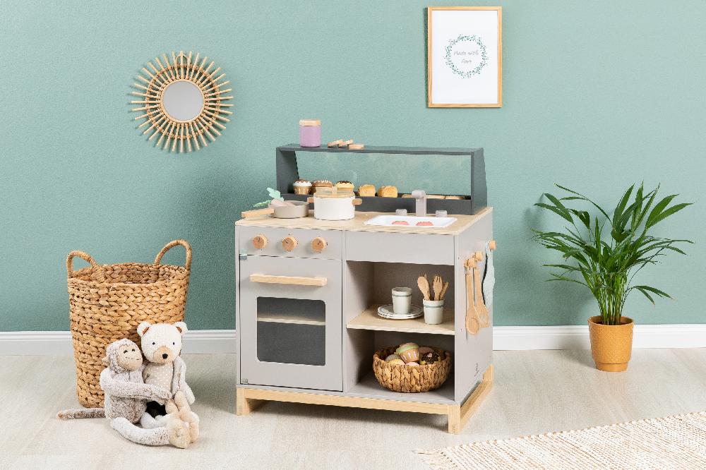 babymarkt Spielküche & Shop Prunus warmgrau/natur Zeitlich begrenztes Angebot