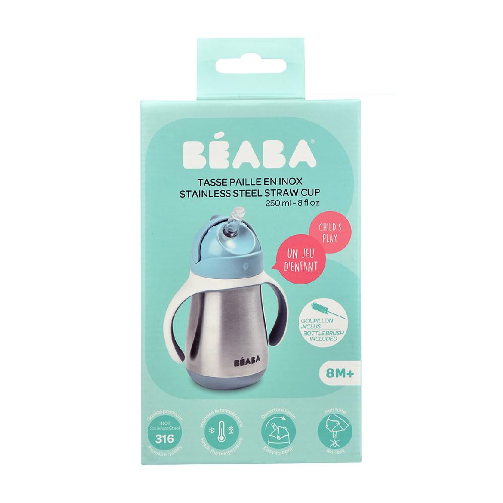 babymarkt Strohhalmbecher Edelstahl 250 ml in hellblau ab dem 8. Monat Nur noch ein Tag übrig