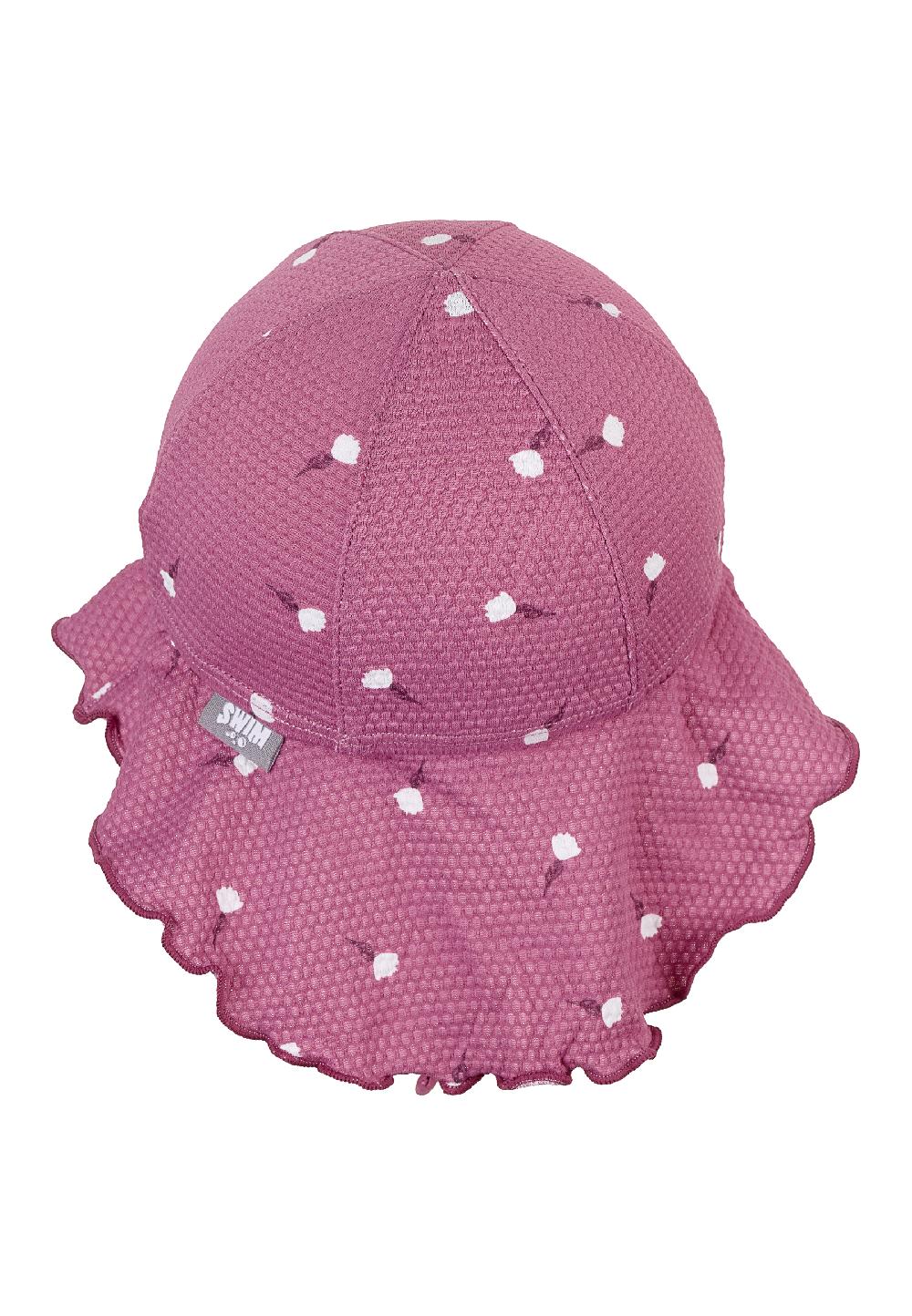 babymarkt Schirmmütze mit Nackenschutz Blumen purpur 50% Rabatt mit kostenlosem Versand