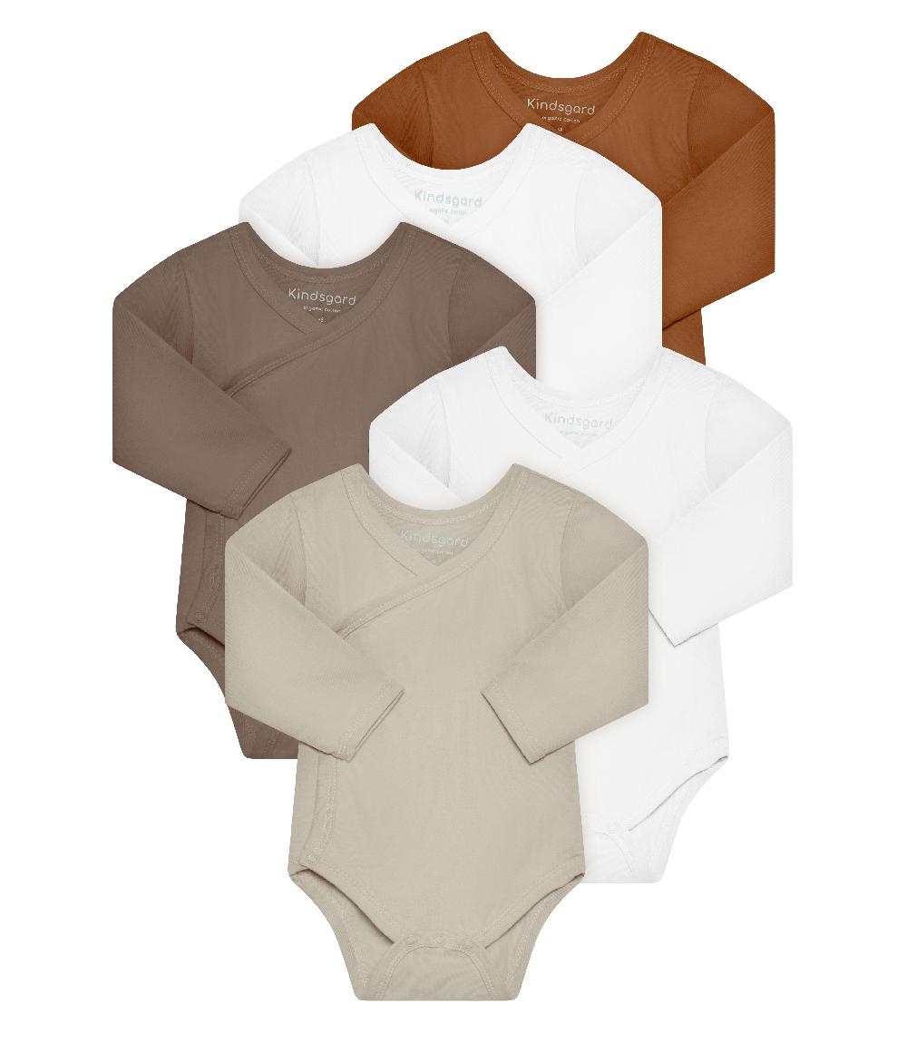 babymarkt Wickelbody trunder 5er-Pack langarm braun Im Verkauf