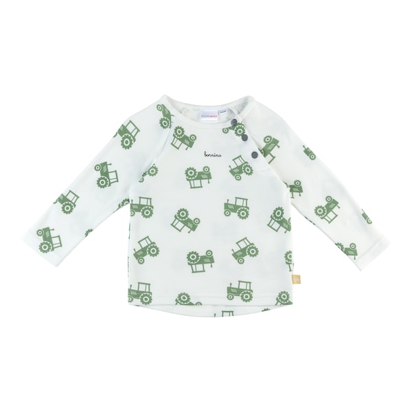 babywalz Bornino - Farm LifeRaglanshirt langarm Traktor offwhite/grün Fabrikpreis