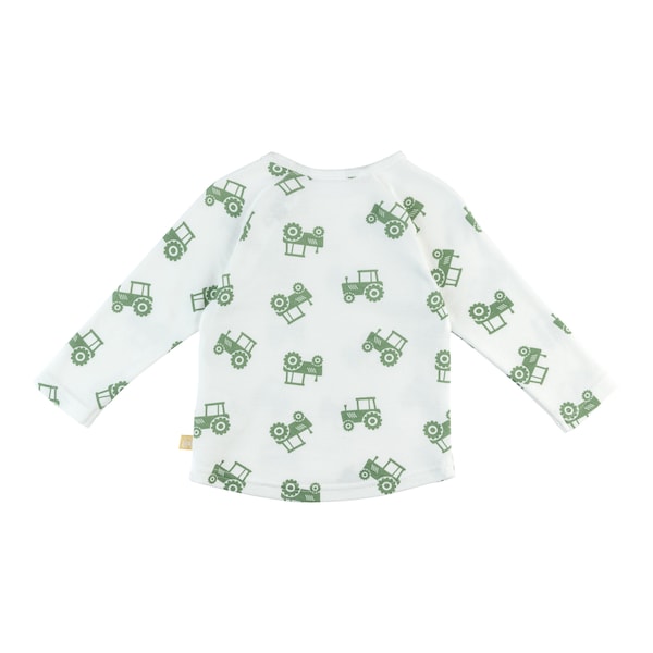 babywalz Bornino - Farm LifeRaglanshirt langarm Traktor offwhite/grün Fabrikpreis