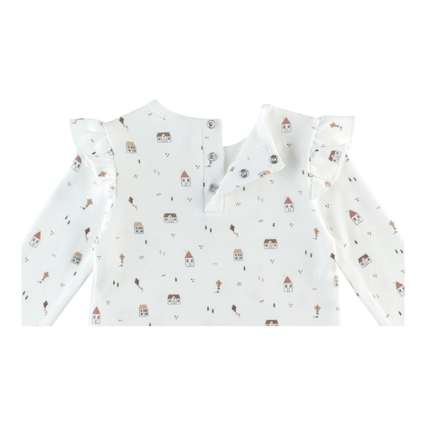 babywalz Bornino - Farm LifeShirt langarm Farm Life Volant offwhite/bunt Versandkostenfrei