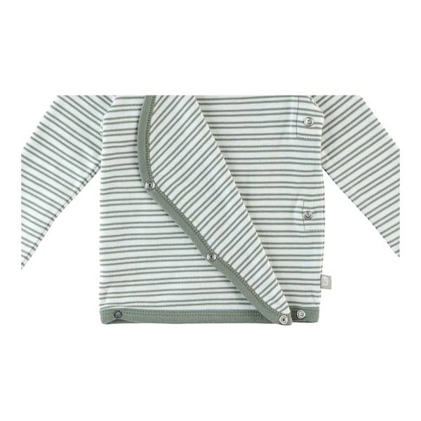 babywalz Bornino - Cute FoxWickelshirt langarm Ringel grün/offwhite Osterangebot