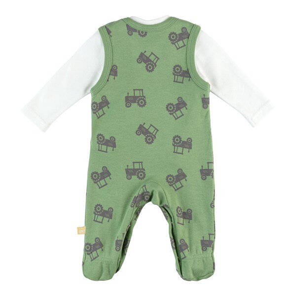 babywalz Bornino - Farm LifeStrampler-Set 2-tlg. mit Shirt Traktor grün/offwhite Muttertagsangebot