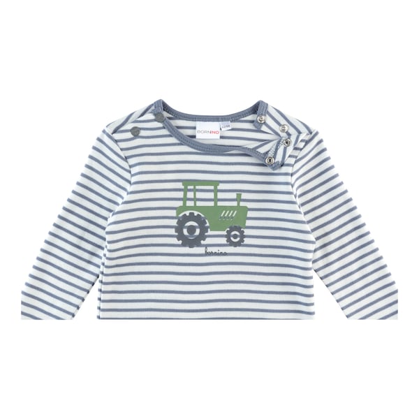 babywalz Bornino - Farm LifeShirt langarm Ringel Traktor blau/offwhite Zeitlich begrenztes Angebot