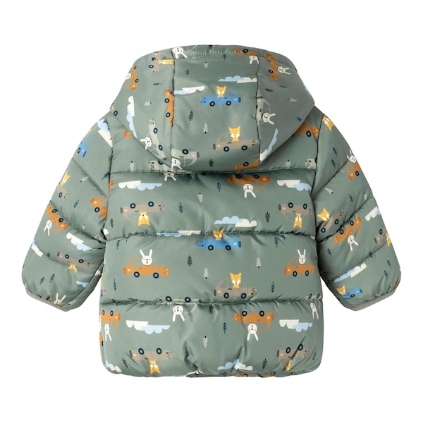 babywalz NAME ITSteppjacke mit Kapuze Tiere Autos grün/bunt Große Rabatte
