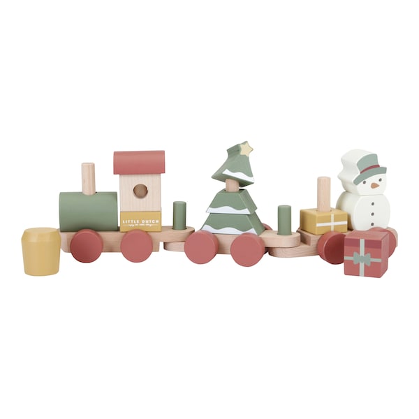 babywalz Little DutchHolzeisenbahn mit Steck-Formen Weihnachten Preisnachlass