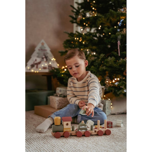 babywalz Little DutchHolzeisenbahn mit Steck-Formen Weihnachten Preisnachlass
