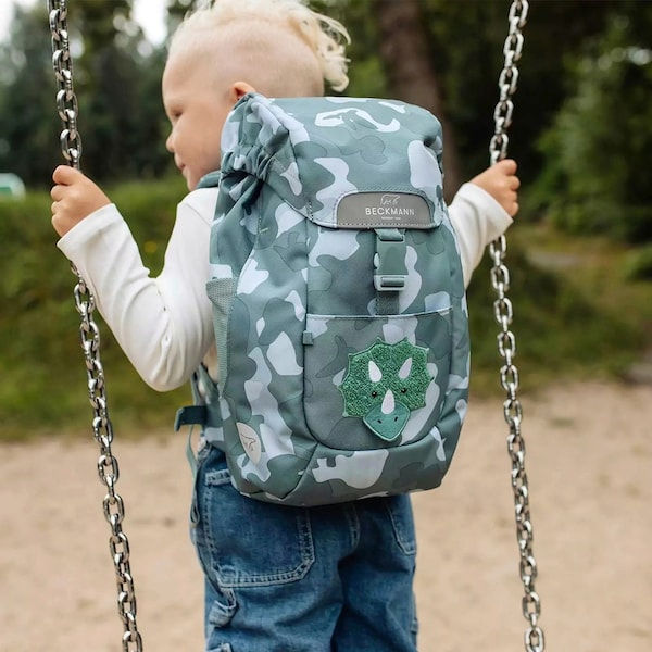 babywalz BeckmannKindergartenrucksack Classic Mini Dino grau Jubiläumsangebot