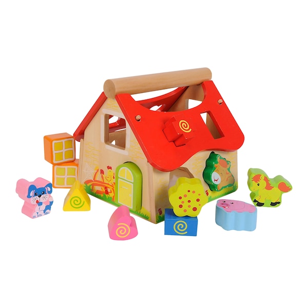 babywalz Eichhorn12-tlg. Holzsortierspiel Haus Heißer Verkauf