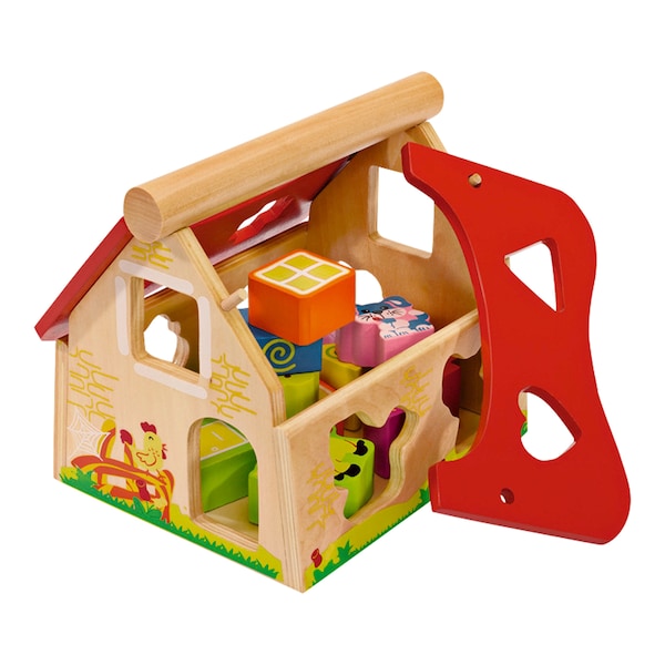 babywalz Eichhorn12-tlg. Holzsortierspiel Haus Heißer Verkauf