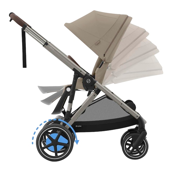 babywalz Cybex - GOLDKinderwagen e-Gazelle Almond beige Top Angebot
