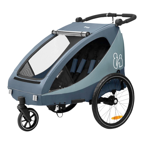 babywalz HauckFahrradanhänger Dryk Duo Plus Dark Blue Kauf eins, bekomm eins gratis