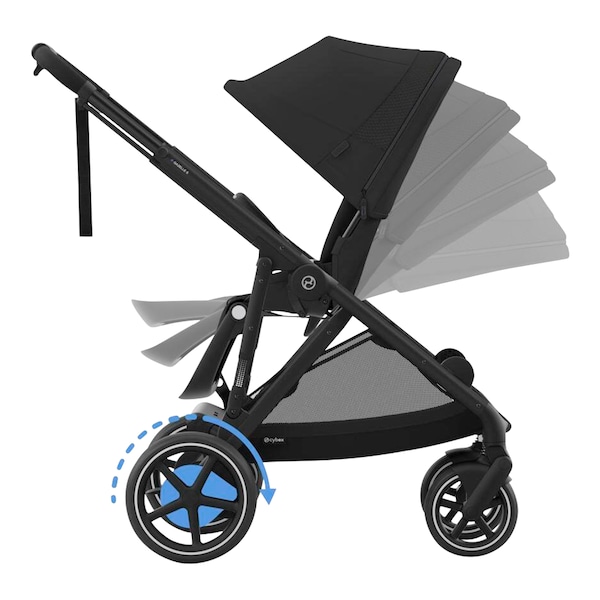 babywalz Cybex - GOLDKinderwagen e-Gazelle moon blck Letzte 3 Tage