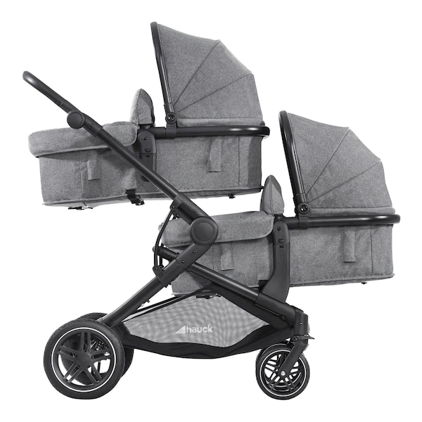babywalz HauckZwillings- und Geschwisterwagen Atlantic Twin melange grey Preisnachlass