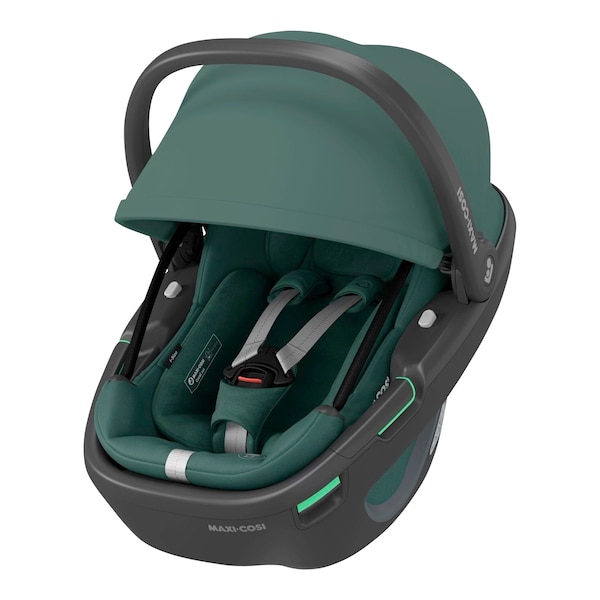 babywalz Maxi-CosiBabyschale Coral 360 i-Size Bundle inkl. Isofix-Basis FamilyFix 360 essential green Letzte 3 Tage