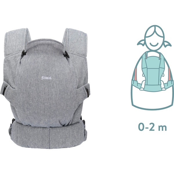 babywalz FillikidNatural Babytrage 2 Tragepositionen stone Verkauf