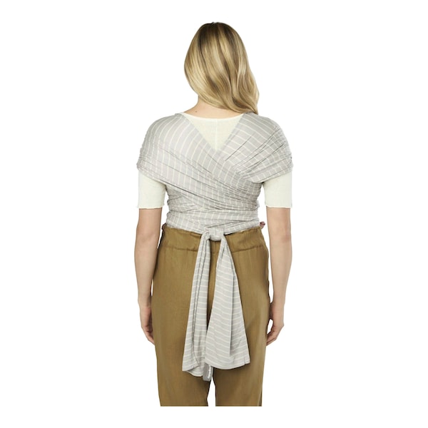 babywalz Ergobaby® - AURA WRAPTragetuch Strick 490 cm grey stripes Räumungsverkauf