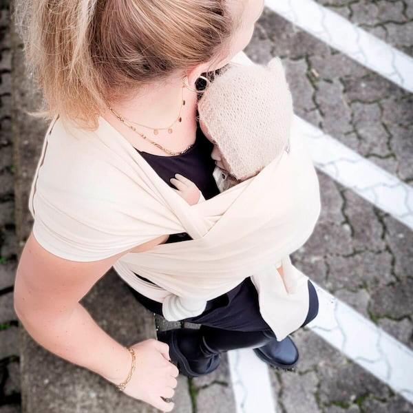 babywalz HOPPEDIZ®Babytragetuch Elastisches Tragetuch creme Super Sparpreis