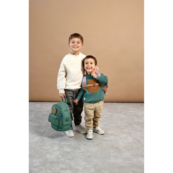 babywalz LässigKindergartenrucksack Mini Backpack Little Gang dunkelgrün Fabrikverkauf
