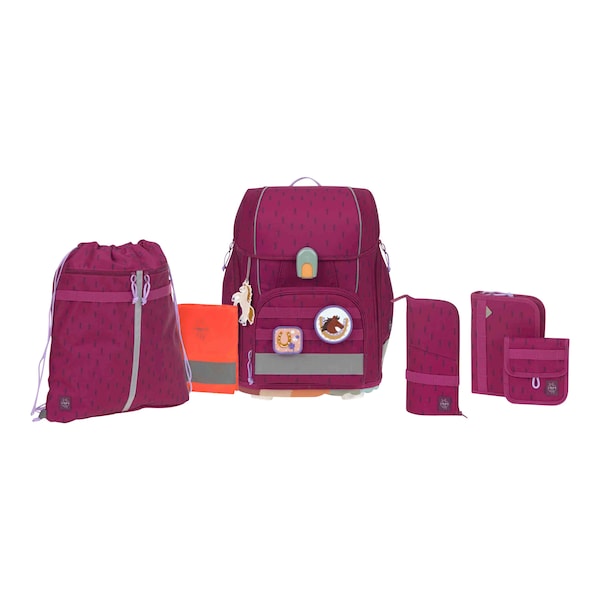 babywalz LässigSchulranzen-Set Boxy Unique 7-tlg. Speckles berry Versandkostenfrei