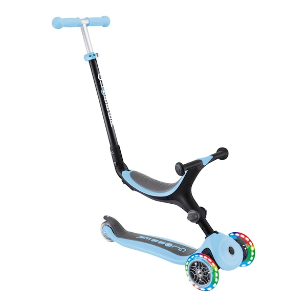 babywalz Globber3in1 Scooter Go-Up mit Leuchtrollen pastellblau Fabrikladen