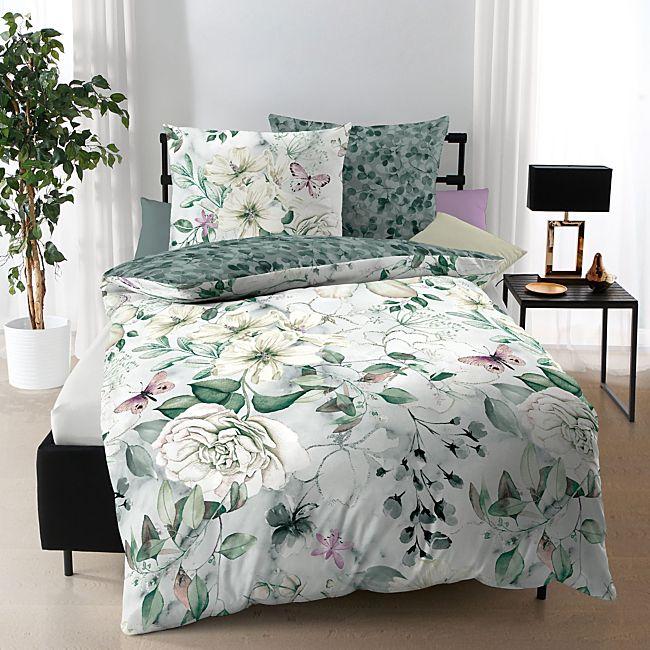babybutt Kaeppel Mako-Satin Wendebettwäsche "Green Garden" VIP-Rabatte