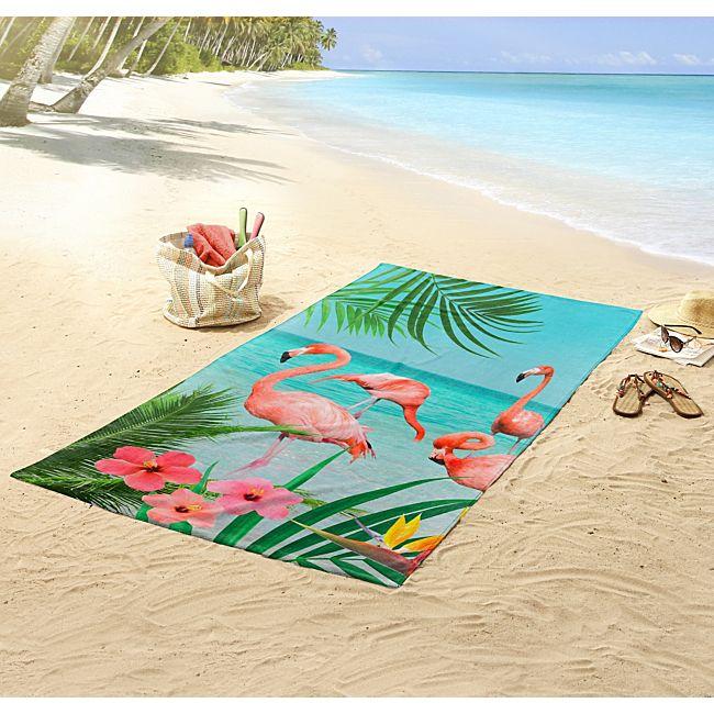 babybutt Good Morning Polyvelours Strandtuch "Flamingo" Kostenloser Versand international
