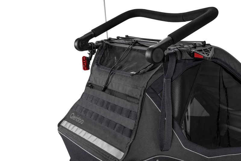 babyonlineshop Qeridoo Kidgoo 2 Fahrradanhänger Steel Grey mit Joggerfunktion 2023 Tiefpreis