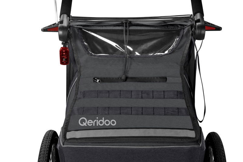 babyonlineshop Qeridoo Kidgoo 2 Fahrradanhänger Steel Grey mit Joggerfunktion 2023 Tiefpreis