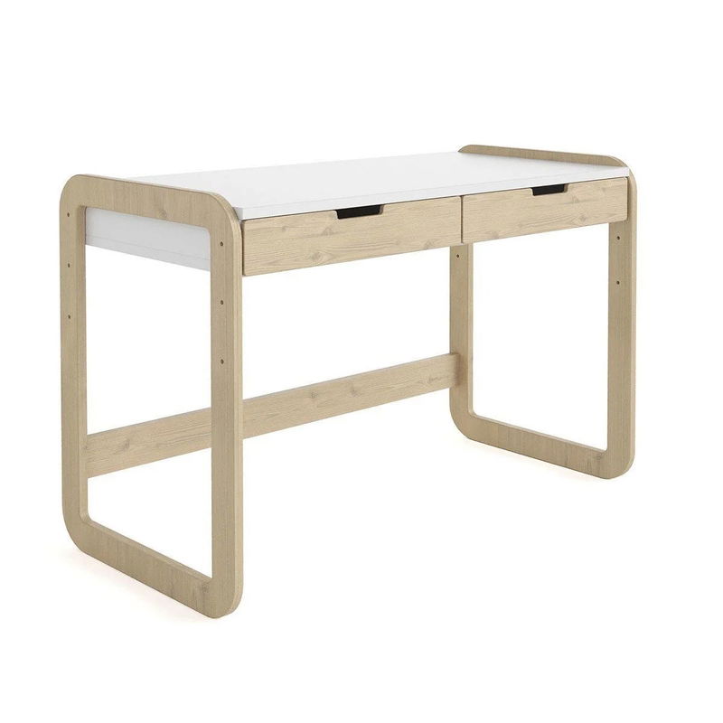 babyonlineshop Nature Kid Laslo Schreibtisch weiß/natur höhenverstellbar Jubiläumsangebot
