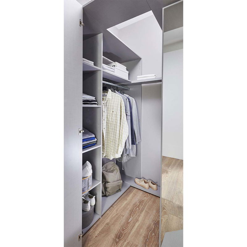 babyonlineshop Wimex Norderney Eckschrank begehbar 120 cm Weiß/Viking-oak Dekor Top Angebot