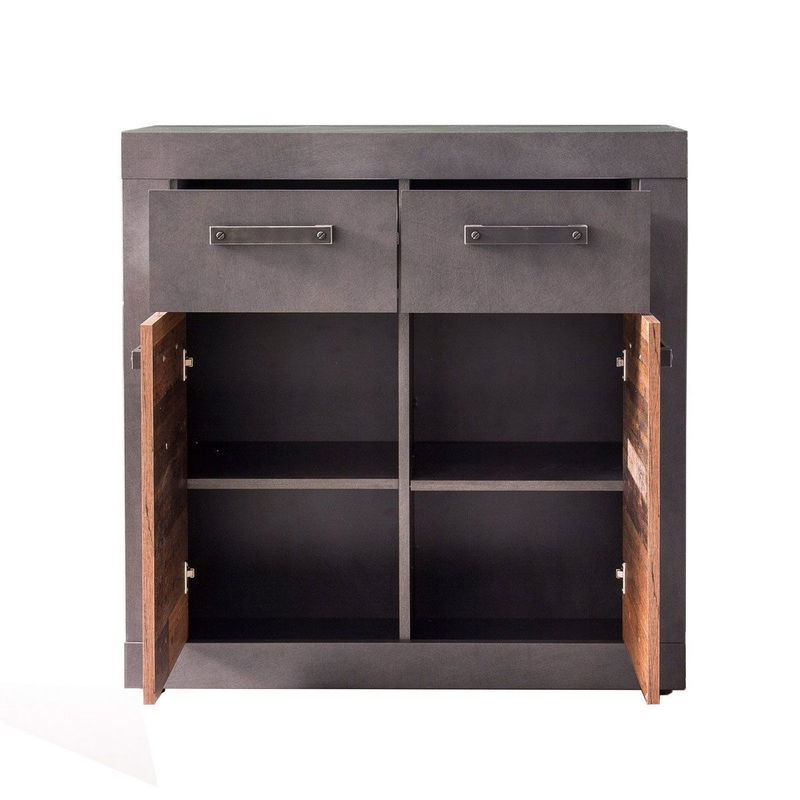 babyonlineshop trendteam Indy Kommode 2 Schubkästen 2 Türen Old Wood / Graphit Grau Saisonale Angebote