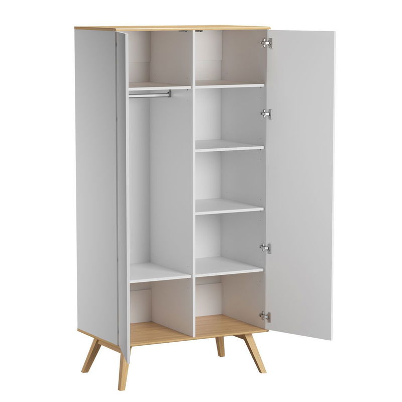 babyonlineshop VOX Nature Kleiderschrank 2-türig weiß/eiche Riesige Ersparnisse