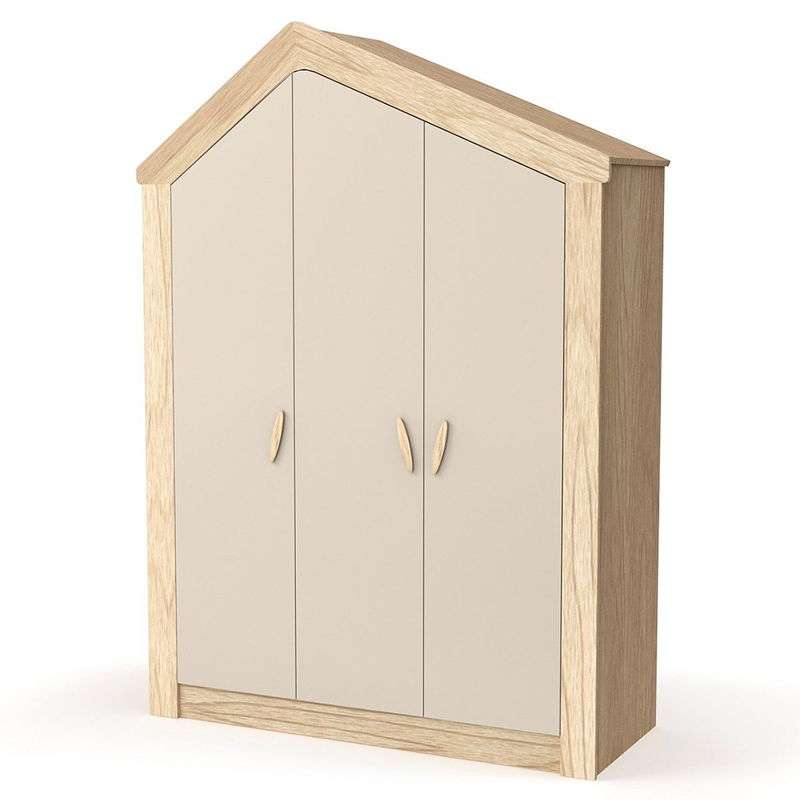 babyonlineshop Nature Kid My House Kinderzimmer natur/grau 5-teilig mit Hausbett Kostenlose Rückgabe