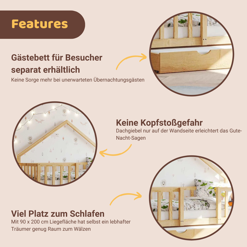 babyonlineshop Artkid William Hausbett natur 90 x 200 cm Bis zu 60% Rabatt